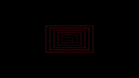 Concentric rectangles expand outward on black background, graphic animation.. Stock Footage 332158365