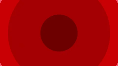 Concentric red circles abstract design on black background an visual featurin Vídeo Stock 333331994