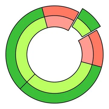 Concentric ring chart segmenting data visualization infographic Illustrazione stock