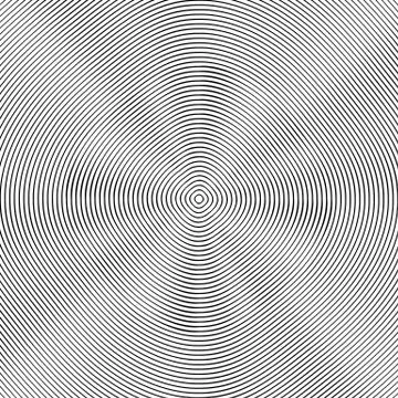 Concentric rings, circles circular geometric pattern. Abstract monochrome tex Stock Illustration