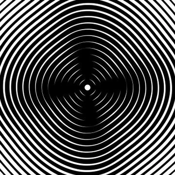 Concentric rings, circles circular geometric pattern. Abstract monochrome tex Stock Illustration