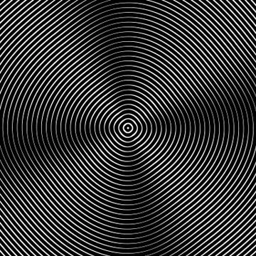 Concentric rings, circles circular geometric pattern. Abstract monochrome tex Stock Illustration