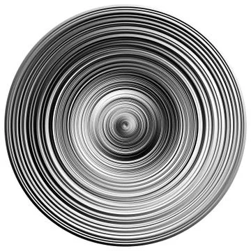 Concentric rings, circles pattern abstract monochrome element on white Stock Illustration
