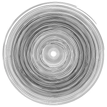 Concentric rings circles pattern abstract monochrome element, vortex whirlpool イラスト素材