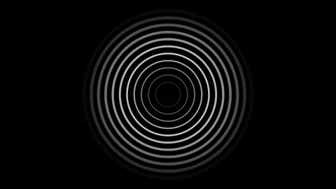 Concentric rings creating a hypnotic monochrome circular ripple pattern Video stock 335117298