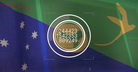 Concentric rings displaying segmented progress bars and numeric data over 3D Stock Footage 307436447