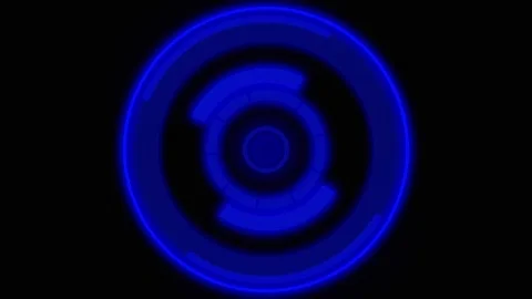 Concentric rings form a futuristic circular user interface panel. Modern co.. Stock Footage 337817411