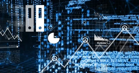 Concentric rings forming, cloud-laptop and dashboard glyphs assembling, Stock Footage 320896339