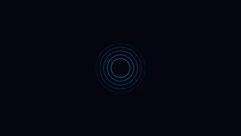 Concentric rings of glowing blue light in deep black space Vídeos de archivo 335255883