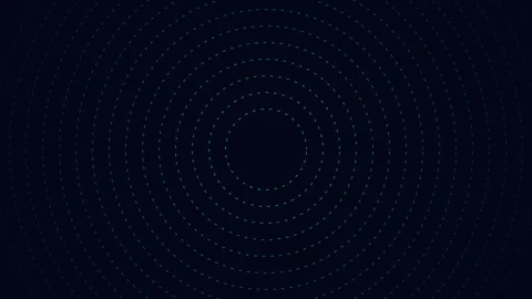 Concentric rings of glowing dots forming a minimalist geometric pattern Stock Footage 335146010