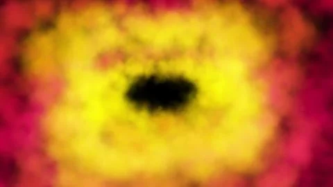 Concentric rings of smoke, clouds of nebula on black background Stock Illustration