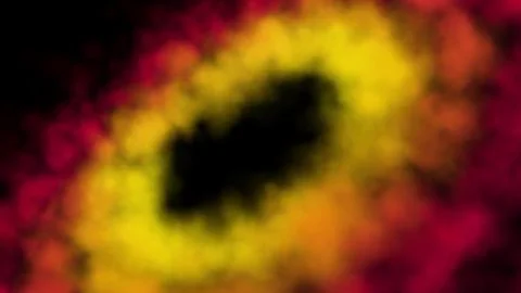 Concentric rings of smoke, clouds of nebula on black background Stock Illustration