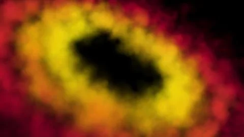 Concentric rings of smoke, clouds of nebula on black background Stock Illustration