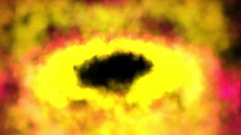 Concentric rings of smoke, clouds of nebula on black background Stock Illustration