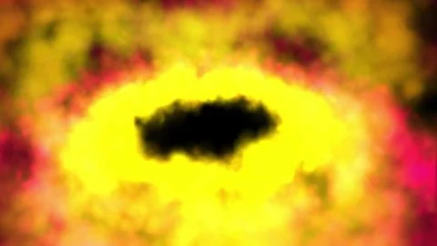 Concentric rings of smoke, clouds of nebula on black background Stock Illustration