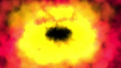 Concentric rings of smoke, clouds of nebula on black background Stock Illustration