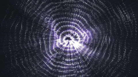Concentric rings of sparkling light particles Stock Illustration