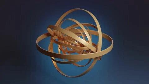 Concentric rings turning on themselves. Satisfying video. Looped 3d animation Stockbeeldmateriaal 237444919