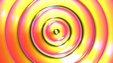 Concentric Ripples Radar Waves: 3D Abstract Fluid Circular Loop (4K Broadcast 16 Stock Footage 335735439