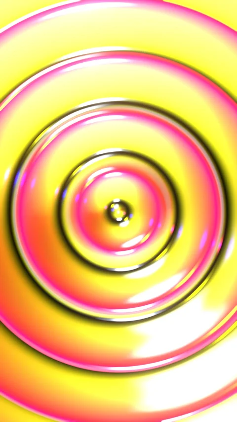 Concentric Ripples Radar Waves: 3D Abstract Fluid Circular Loop (4K Vertical 9:1 Stock Footage 335735490