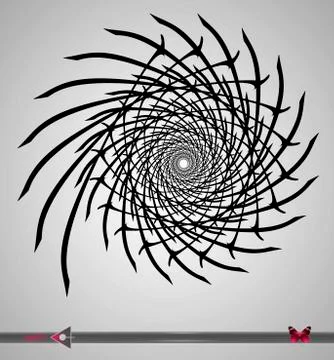 Concentric rotating circular geometric figure of a tornado or vortex. vector  イラスト素材