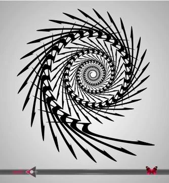 Concentric rotating circular geometric figure of a tornado or vortex. vector  Illustrazione stock