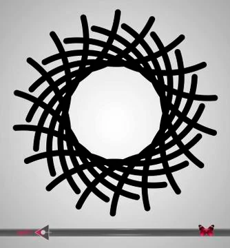 Concentric rotating circular geometric figure of a tornado or vortex. vector  Stock Illustration