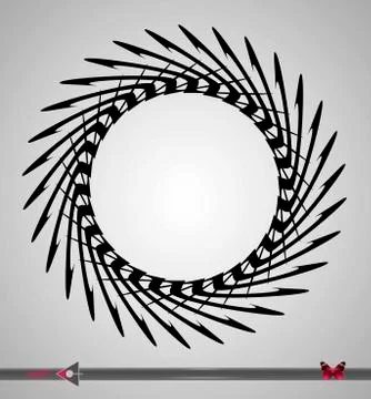 Concentric rotating circular geometric figure of a tornado or vortex. vector  Stock Illustration