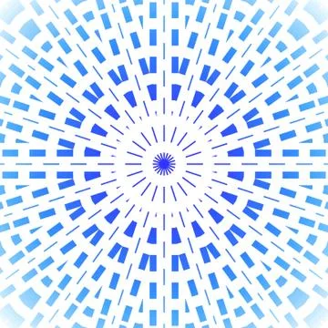 Concentric round pattern blue white Stock Illustration