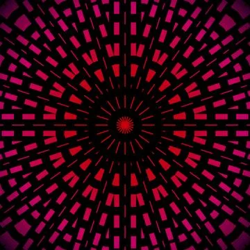 Concentric round pattern red violet purple black Stock Illustration