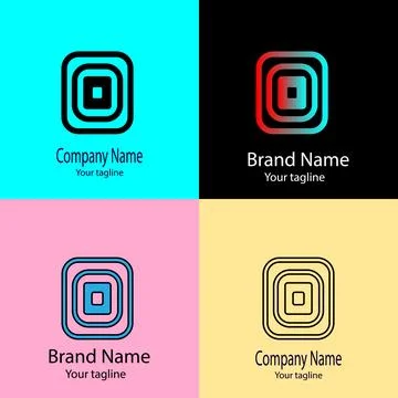 Concentric Rounded Squares logo Stock Illustration
