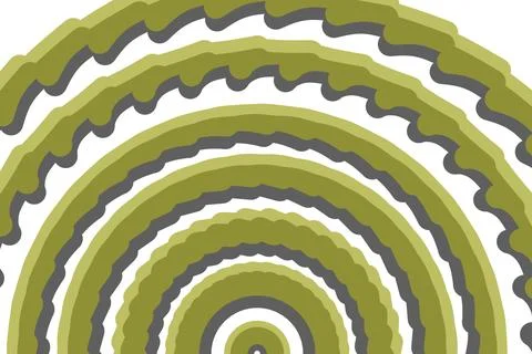 Concentric Scalloped Circles Pattern Background Stock Illustration