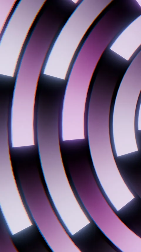 Concentric segmented rings glowing and sweeping across radial maze pattern, with Stock Footage 345962071