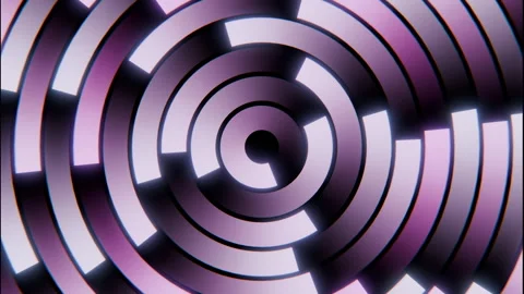 Concentric segmented rings glowing and sweeping across radial maze pattern, with Stockbeeldmateriaal 346014245