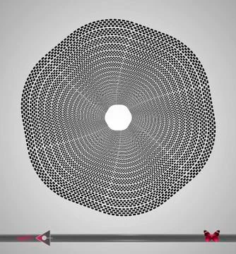 Concentric segments of circles. Hex rotation. Design element on white backgro イラスト素材