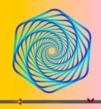 Concentric segments of circles. Hex rotation. Design element on white backgro Stock Illustration