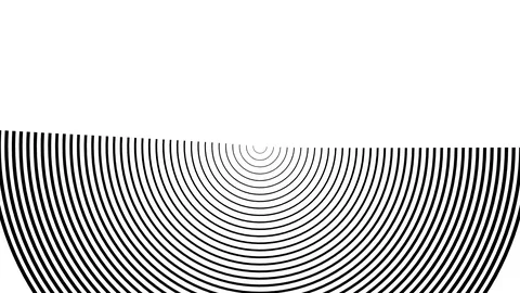 Concentric Semi Circles Oscillating Half Ringed Circular Pattern Loop Stock Footage 118988685