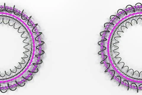 Concentric shape made of rings and spirals on white background Stock Illustration