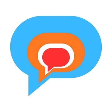 Concentric speech bubbles representing communication layers and information.. Illustrazione stock