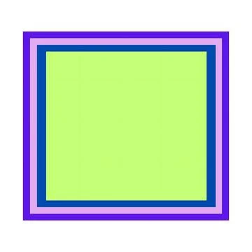 Concentric square frames in vibrant purple blue and pink surrounding a brig.. Stock Illustration