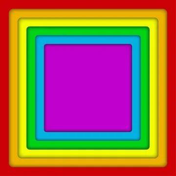 Concentric Square Lgbt Rainbow Flag. Gay Colors Stock Illustration