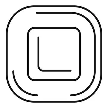 Concentric square line art minimal abstract icon Stock Illustration