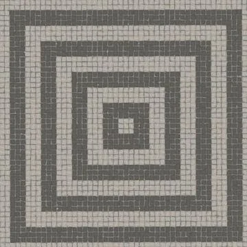Concentric Square Pattern Mosaic Cobblestone Paving Texture Overhead View Stock Photos
