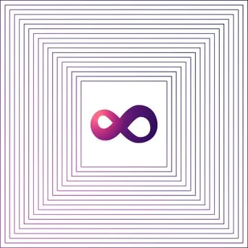 Concentric squares ,concentric abstract geometric pattern. Radial, square linear Stock Illustration