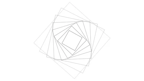 Concentric squares forming an intricate geometric optical illusion 库存影片 335255863