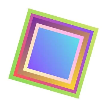Concentric squares with gradient colors forming a vibrant abstract geometri.. Stock Illustration