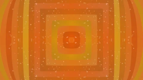 Concentric squares orange square tunnel with falling snow animation loop Vidéo 330529684