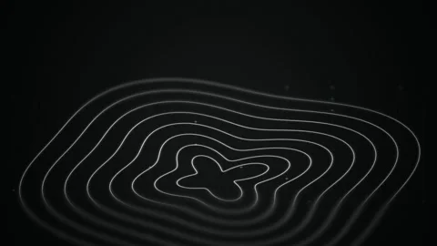 Concentric topographic contour lines ripple in a seamless loop Stock Footage 342949101