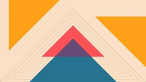 Concentric Triangle Layers in Vibrant Retro Illustrazione stock