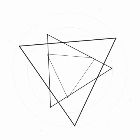 Concentric Triangles and Circles Abstract Geometric Pattern Animation Stock Footage 346283294